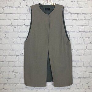 Kaarem Gray Taupe Textured Vest Size L 100% Cotton